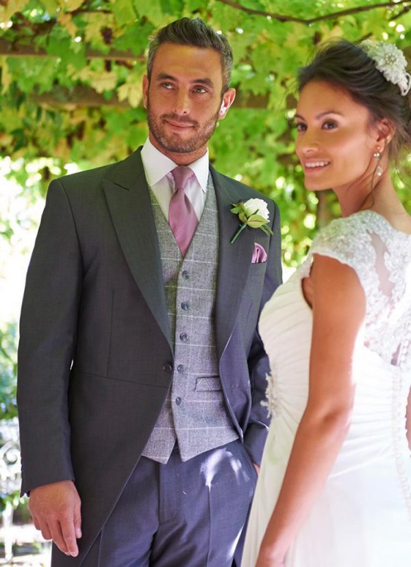 Burford, stylish charcoal grey Tailcoat or Morning Suit the most popular choice for the classic Groom