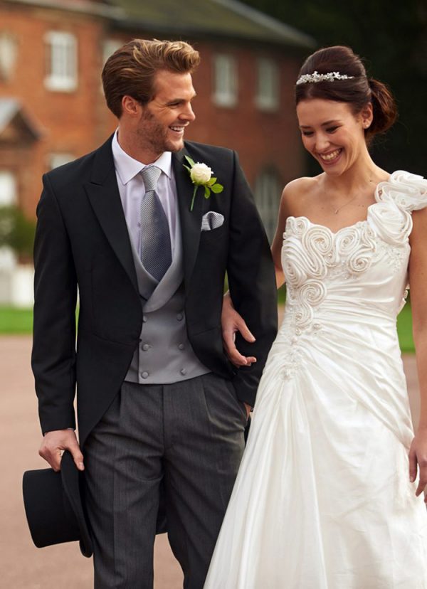 Eaton, traditional black tailcoat, timeless, lightweight, tailored fit, perfect for any wedding.