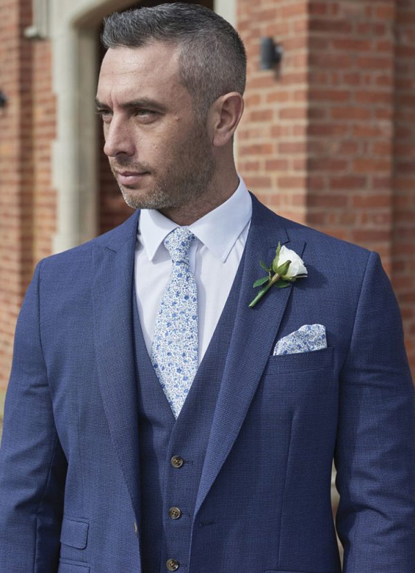 Hadley Lounge suit, with a discreet pattern in the fabric, a classic design with a modern twist.