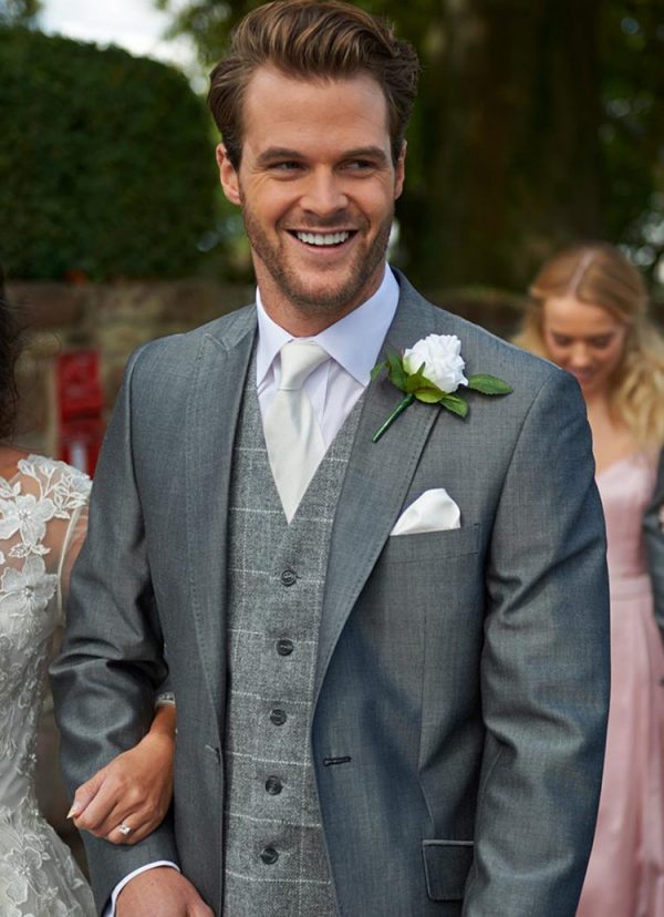 Knighton Lounge Suit - Smart, stylish silver grey three piece lounge suit, a classic design with a modern fit.