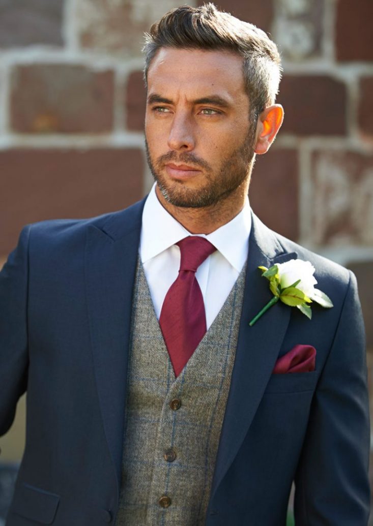 Wedding Suit Hire with Tweed Waistcoat