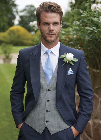 Prince of Wales Check Waistcoat compliments blue and grey suits equally, versatile with many colours of neckwear.