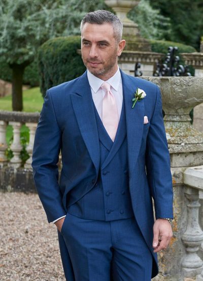 Royal Blue Double Breasted Waistcoat. The epitome of an English country gentleman add a sense of grandeur to any occasion.