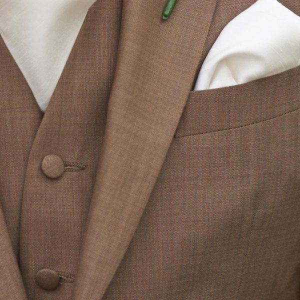 Sandford is a smart, stylish sand coloured three piece Lounge Suit, or use with one of many waistcoat collections.