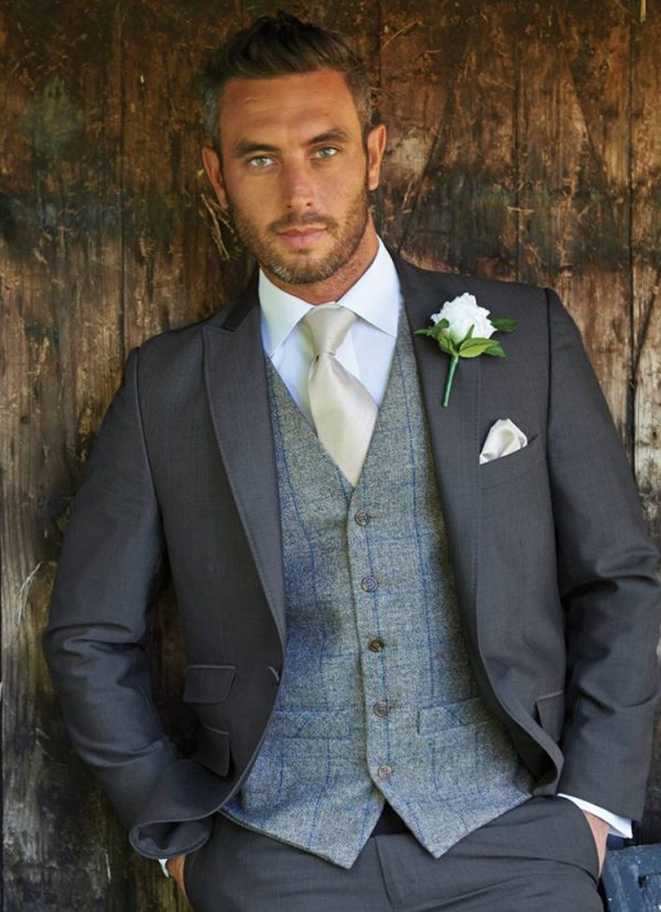 Stretton Lounge Suit, Smart, stylish charcoal grey three piece lounge suit, a classic design with a modern fit.