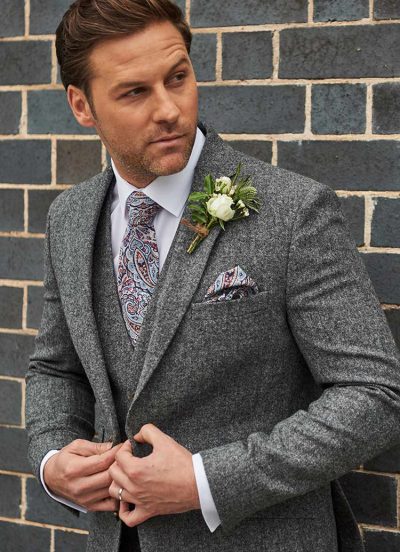 Grey Tweed Waistcoat, perfect for the Grafton Grey Tweed Suit but can be worn with any of our other suits.