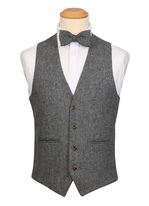 Grey Tweed Waistcoat, perfect for the Grafton Grey Tweed Suit but can be worn with any of our other suits.